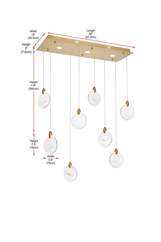 Avery LED Pendant in Satin Gold