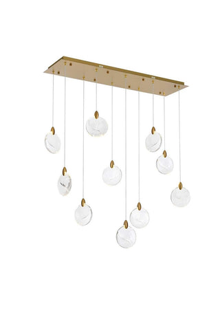 Avery LED Pendant in Satin Gold