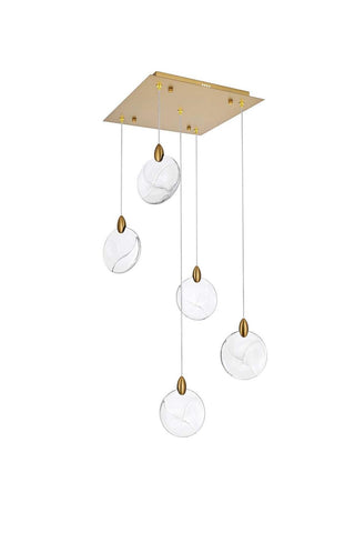 Avery LED Pendant in Satin Gold