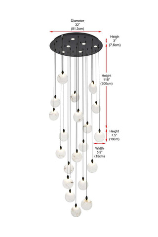 Avery LED Chandelier in Black