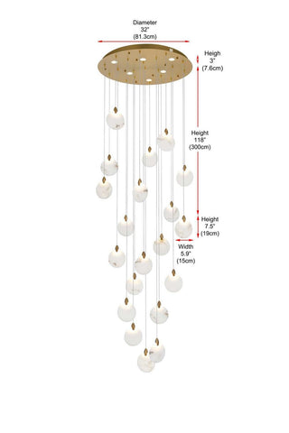 Avery LED Chandelier in Satin Gold