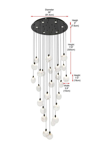 Avery LED Chandelier in Black