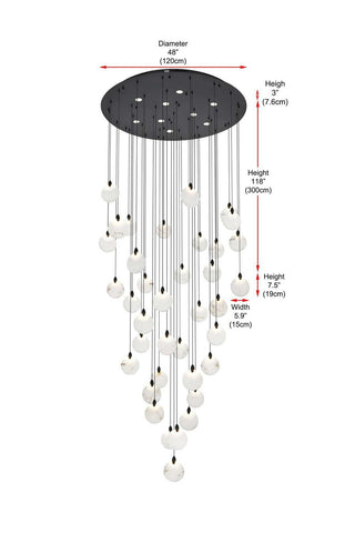 Avery LED Chandelier in Black
