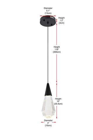 Amora LED Pendant in Black