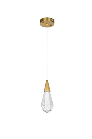 Amora LED Pendant in Satin Gold