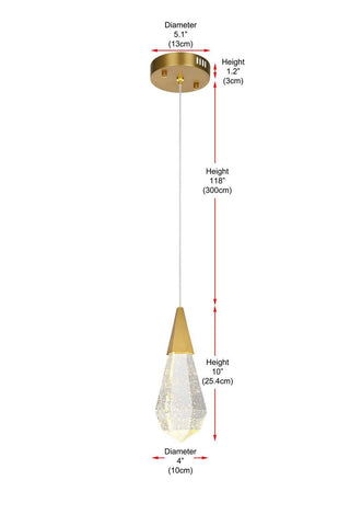 Amora LED Pendant in Satin Gold