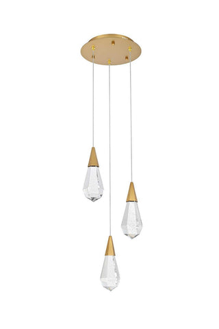 Amora LED Pendant in Satin Gold