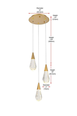 Amora LED Pendant in Satin Gold