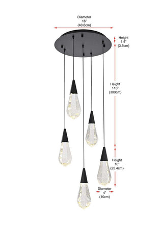 Amora LED Pendant in Black