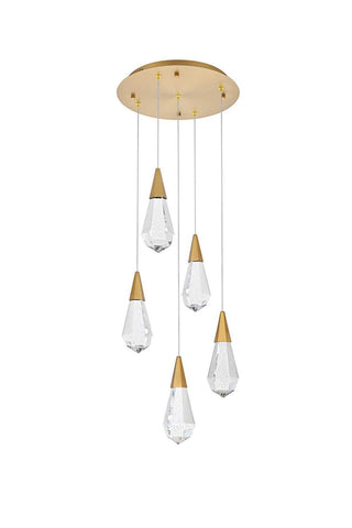 Amora LED Pendant in Satin Gold