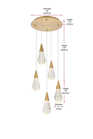 Amora LED Pendant in Satin Gold