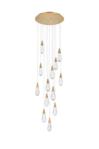 Amora LED Pendant in Satin Gold