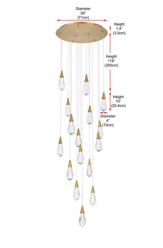 Amora LED Pendant in Satin Gold