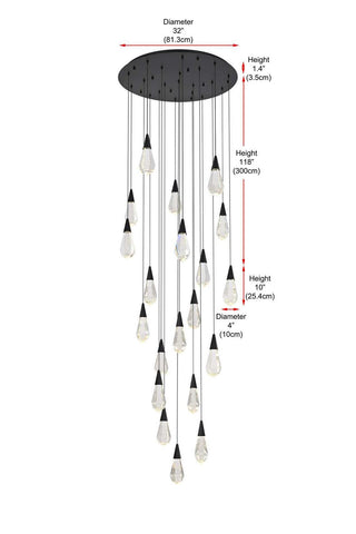 Amora LED Chandelier in Black