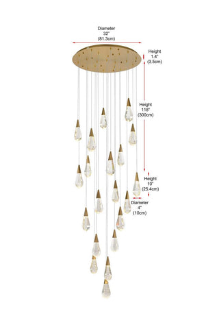 Amora LED Chandelier in Satin Gold