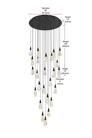 Amora LED Chandelier in Black