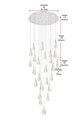 Amora LED Chandelier in Chrome