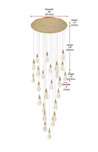 Amora LED Chandelier in Satin Gold