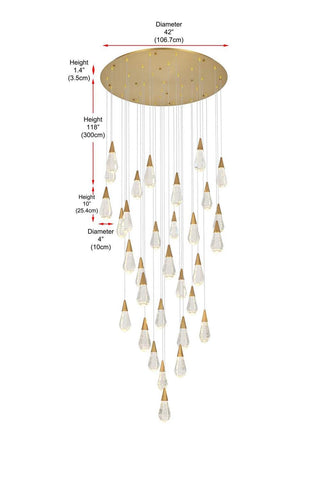 Amora LED Chandelier in Satin Gold