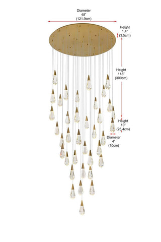 Amora LED Chandelier in Satin Gold