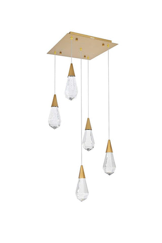 Amora LED Pendant in Satin Gold