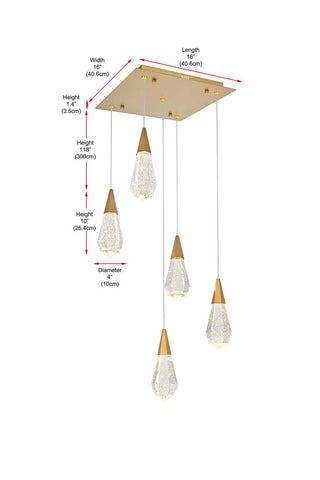 Amora LED Pendant in Satin Gold