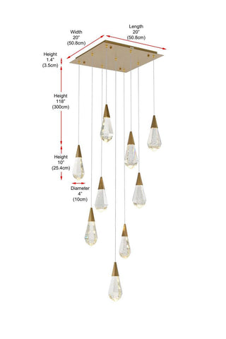 Amora LED Pendant in Satin Gold