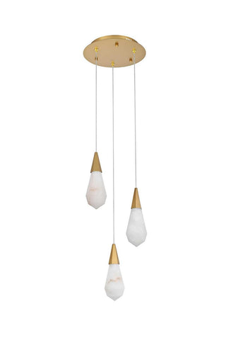 Amora LED Pendant in Satin Gold