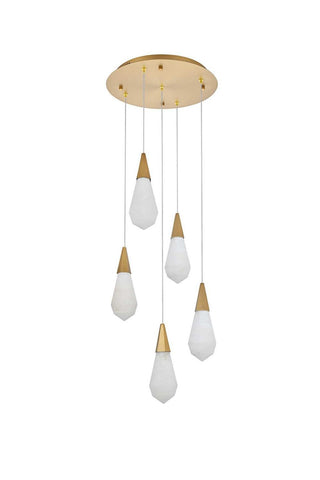 Amora LED Pendant in Satin Gold