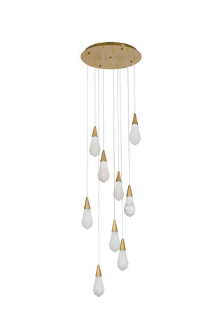 Amora LED Pendant in Satin Gold