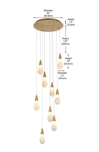 Amora LED Pendant in Satin Gold