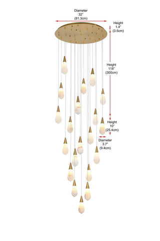 Amora LED Chandelier in Satin Gold