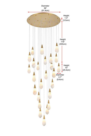 Amora LED Chandelier in Satin Gold