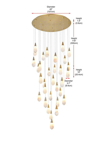 Amora LED Chandelier in Satin Gold