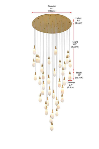 Amora LED Chandelier in Satin Gold