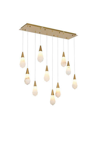 Amora LED Pendant in Satin Gold