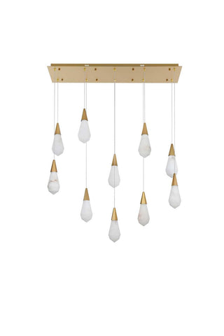 Amora LED Pendant in Satin Gold