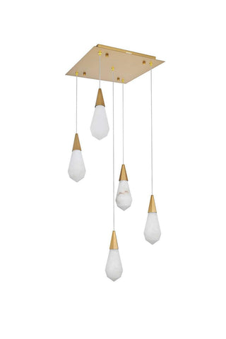 Amora LED Pendant in Satin Gold