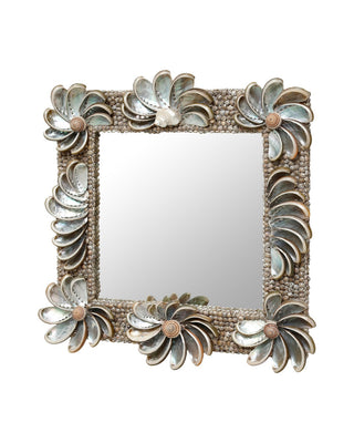 Halcyon Mirror in Natural / Silver