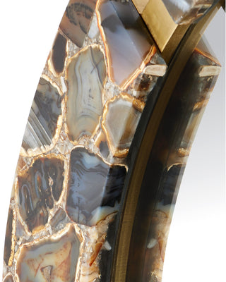 Malaga Mirror in Natural Black / Satin Brass