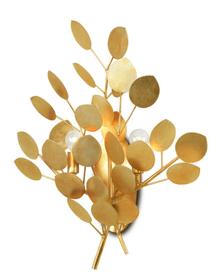 Lunaria Two Light Wall Sconce in Contemporary Gold Leaf