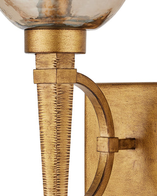 Glistero One Light Wall Sconce in Copper Gold Luster / Mustard Gold