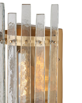 Electra One Light Wall Sconce in Clear / Antique Brass