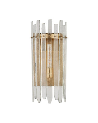 Electra One Light Wall Sconce in Clear / Antique Brass