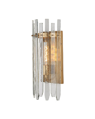 Electra One Light Wall Sconce in Clear / Antique Brass