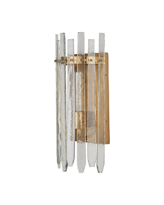 Electra One Light Wall Sconce in Clear / Antique Brass