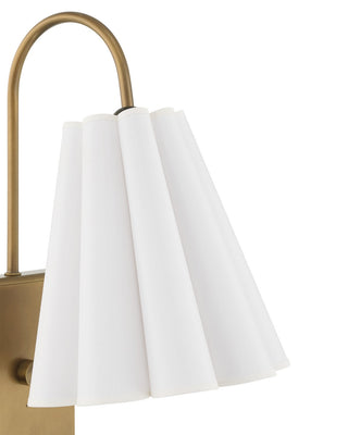 Blithe One Light Wall Sconce in Off-White / Coffee Brass