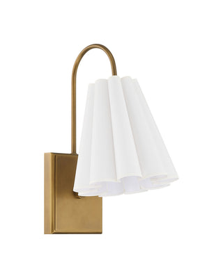 Blithe One Light Wall Sconce in Off-White / Coffee Brass