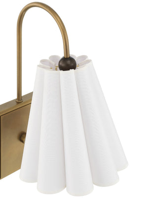 Blithe One Light Wall Sconce in Off-White / Coffee Brass