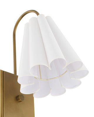 Blithe One Light Wall Sconce in Off-White / Coffee Brass